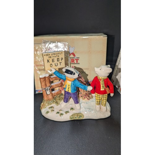 871 - Royal Doulton Rupert Bear Figurine - Tempted To Trespass, and 2 x Rupert Bear Wedgewood Money Box Bo... 