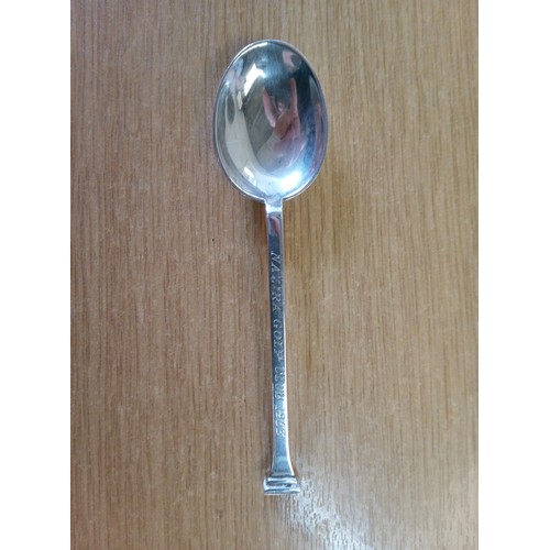 816C - Silver Spoon 10.9 Grams  inscribed Nazira Golf Club 1953