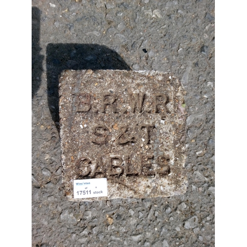 193 - British Rail Western Region Signal Cable Marker.