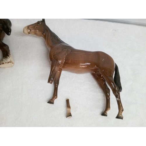 378 - Selection of Beswick and other Horse Ornaments, all in need of repair.