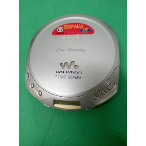 421 - Sony Disc Walkman Car Ready ESP Max with Portable Speakers and Car Charger and Tape Connector.