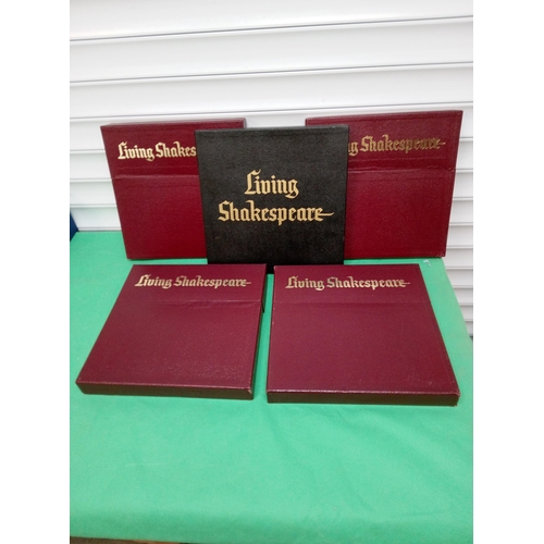 477 - Living Shakespeare Boxed Sets Including Complete Play Books and LP's.