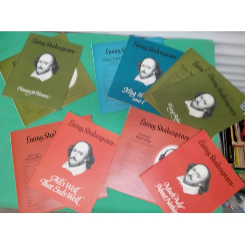 477 - Living Shakespeare Boxed Sets Including Complete Play Books and LP's.