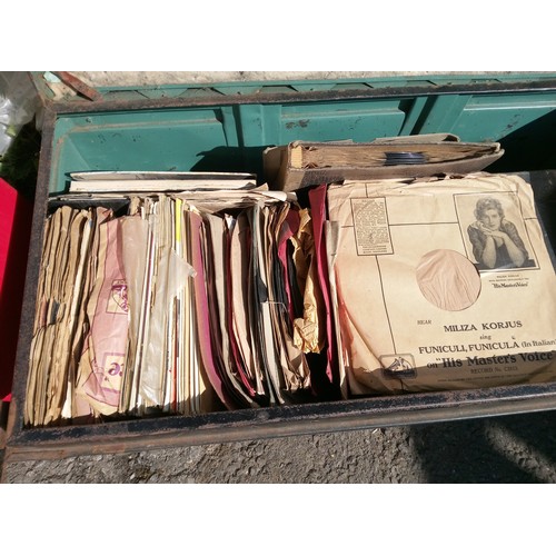 478 - A Black Metal Trunk Full of Gramaphone Records