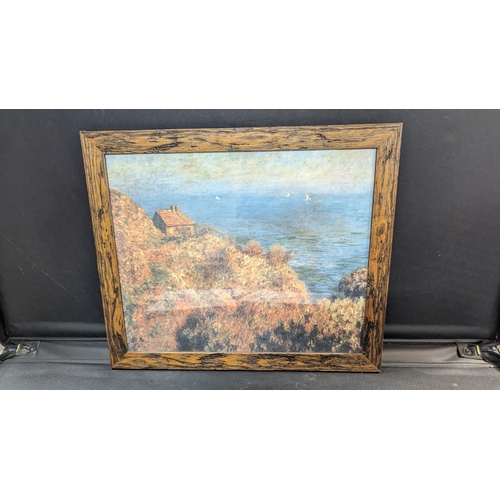 543 - A Framed Monet Print, Fishermans Lodge at Varengeville.