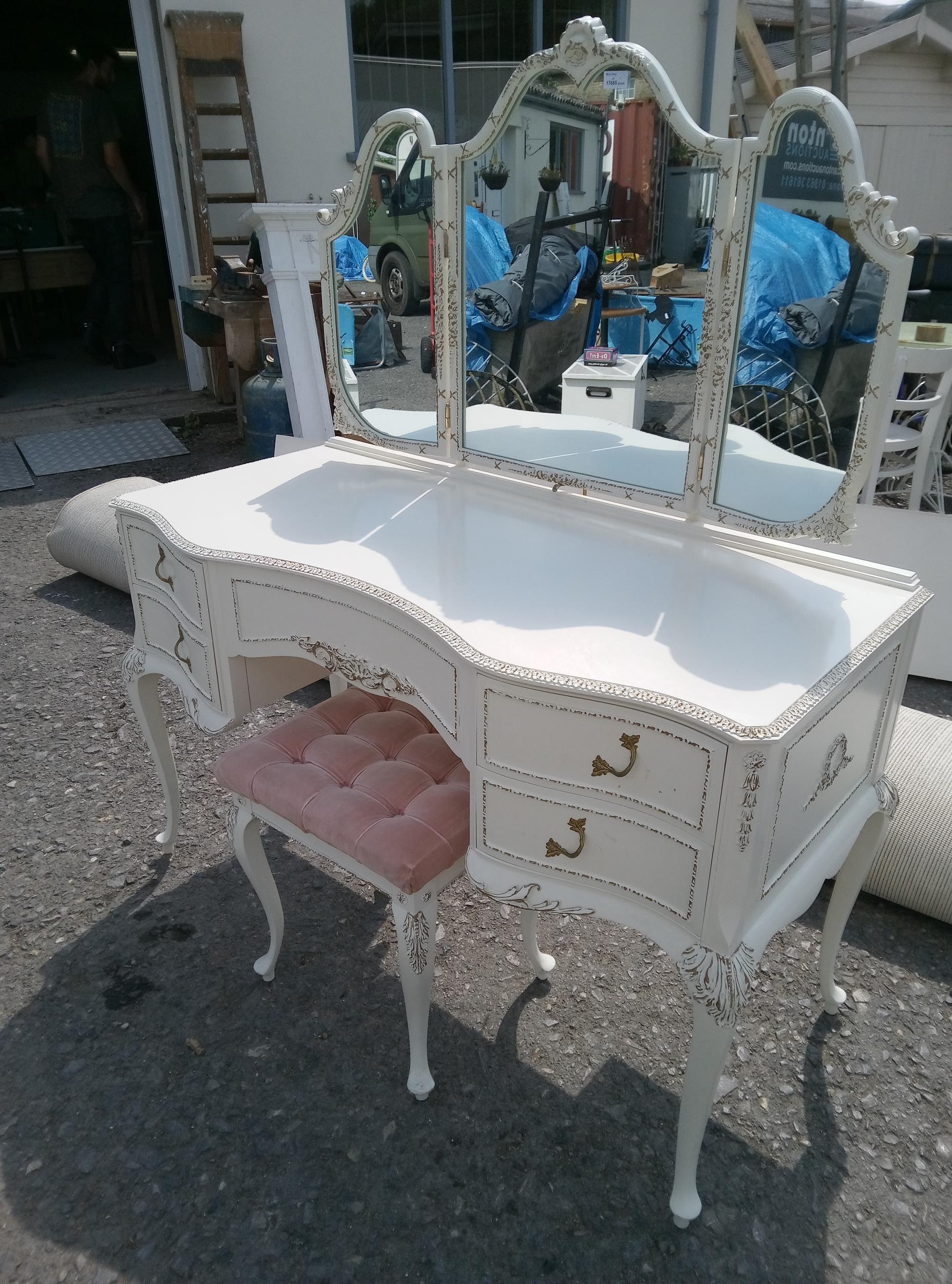 Vintage French Louis Style Olympus Antoinette Dressing Table 