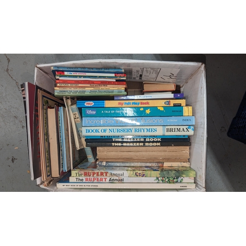 321 - A Box of Children's Books including Rupert Annuals, Ladybird, Thomas The Tank and more.