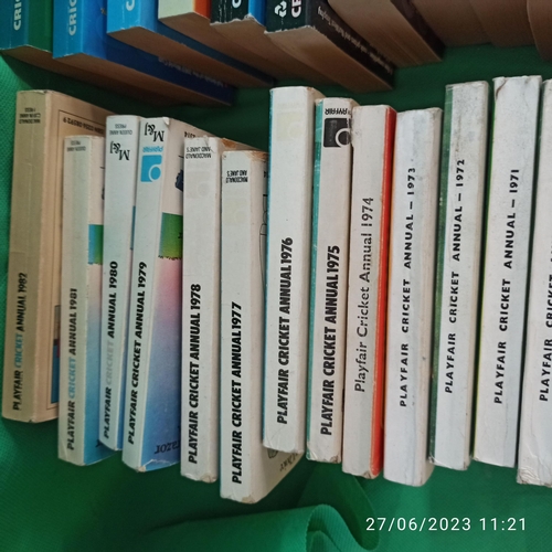 324 - Selection of Cricket Books including Play Fair Cricket Annuals from 1952 - 2018 and much more - 80 i... 