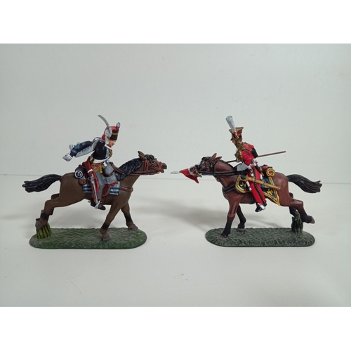 642 - Hand Painted Napoleonic Frontline Figurines - French Cavalry and Dutch Red Lancer