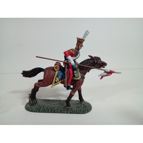 642 - Hand Painted Napoleonic Frontline Figurines - French Cavalry and Dutch Red Lancer