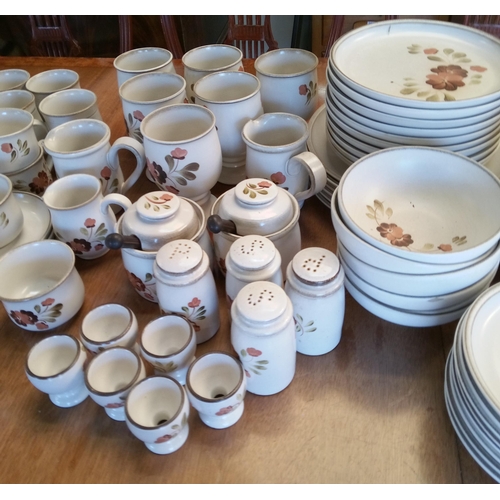 238 - A Large Denby Serenade Dinner/Tea Service including 10 Side Plates, 8 Saucers, 6 Dinner Plates, 4 Mu... 