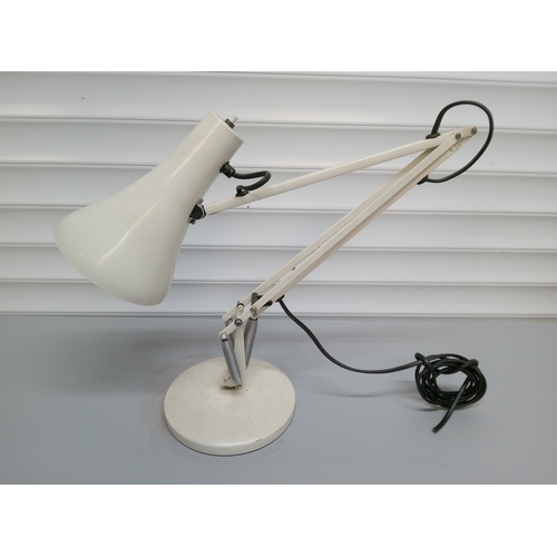 605 - White Anglepoise Lamp with Round Base.