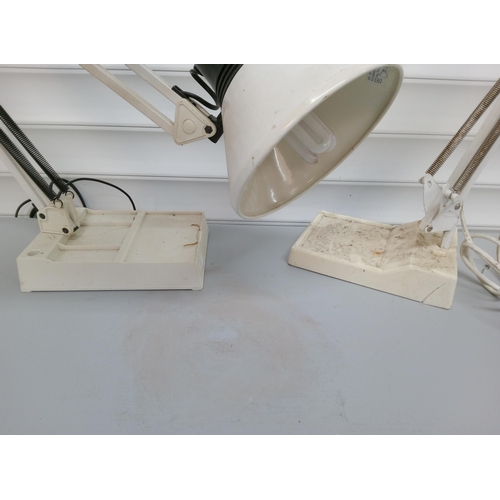 604 - A Pair of Anglepoise Lamps with Rectangular Plastic Bases. One with cracks as pictured.