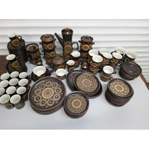 244 - Quantity of Denby Arabesque including 2 Oval Plates, 7 Dinner Plates, 4 Large Side Plates, 20 Side P... 