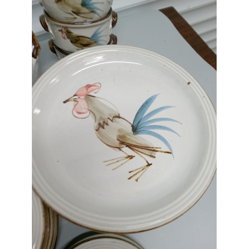 245 - Quantity of Grayshott Pottery Cockerel Design, including 4 Large Lidded Serving Dishes, 8 Dinner Pla... 