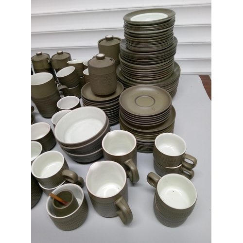 246 - Large Quantity of Denby including 11 Dinner Plates, 14 Side Plates, 6 Bowls, Coffee Pots, Tea Pot, S... 