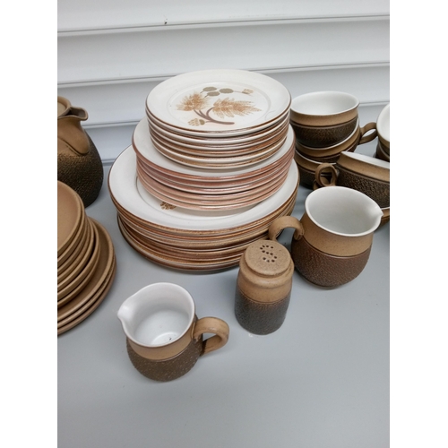 247 - Quantity of Denby Cotswold including 8 Dinner Plates, 6 Side Plates, 6 Small Side Plates, 2 Tea Pots... 