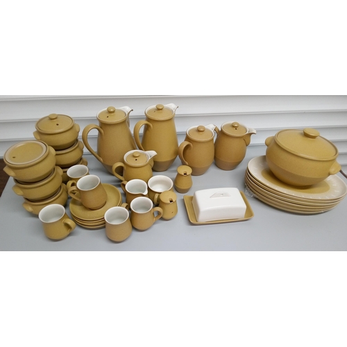 248 - Quantity of Denby Ode including 6 Oval Plates, 2 Large Coffee Pots, 2 Medium Coffee Pots, 1 Small Co... 