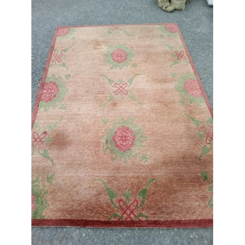 278 - Pure Wool Rug. Small burn mark and wax like residue as pictured.

293cm x 200cm