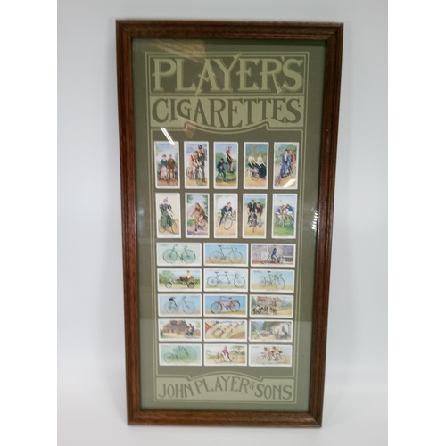 329 - A Framed Cycling Themed Set of John Player Cigarette Cards.