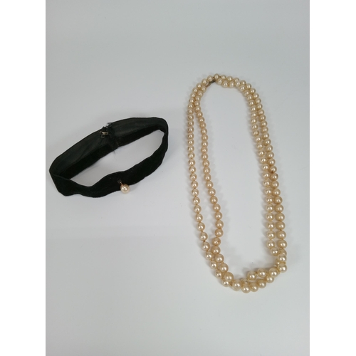 581 - A Hand Knotted Pearl Necklace and Choker.