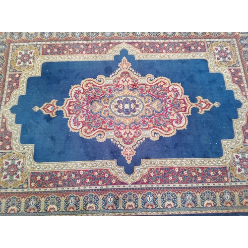 279 - Large Blue Rug with Tassles, 295cm L x 200cm W.