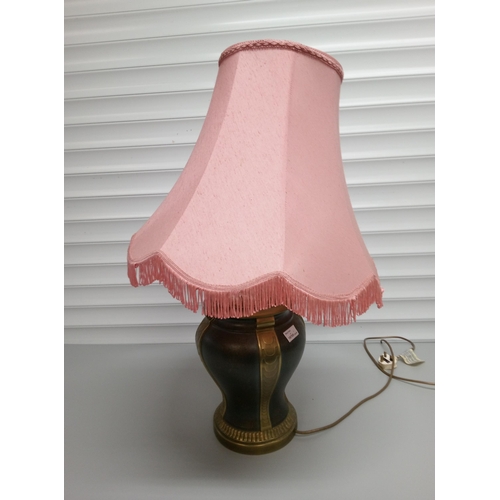 301 - Large Lamp with Vintage Shade Standing 76cm.