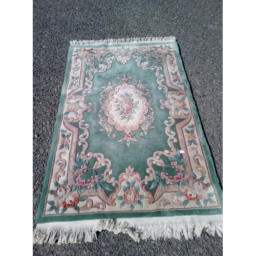 280 - 100% Wool Chinese Rug with Floral Design, 205cm x 123cm.