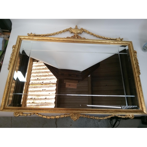 233 - Rectangular Gilt Framed over Mantle Bevelled Mirror. 98cm x 78cm.