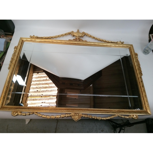 233 - Rectangular Gilt Framed over Mantle Bevelled Mirror. 98cm x 78cm.