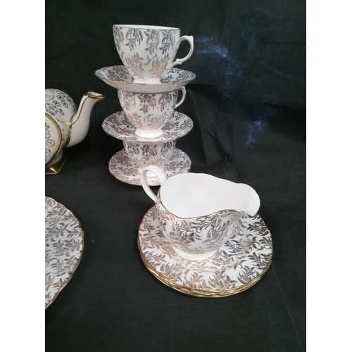 782 - A Crown Derby Bone China Tea Set with Websters Heart Shaped Tea Pot.