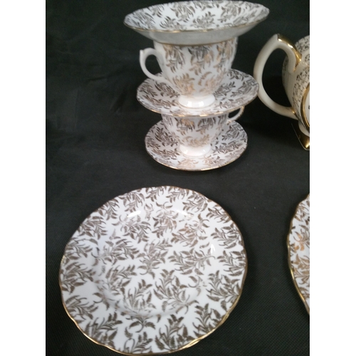 782 - A Crown Derby Bone China Tea Set with Websters Heart Shaped Tea Pot.