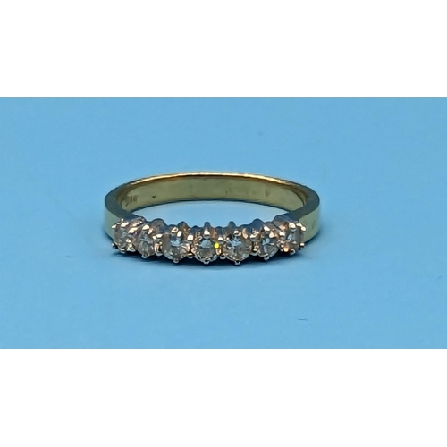 456 - Certificated 18ct White and Yellow Gold 7 Stone Diamond Ring. Diamonds 0.50ct. Original WGI Cert no.... 