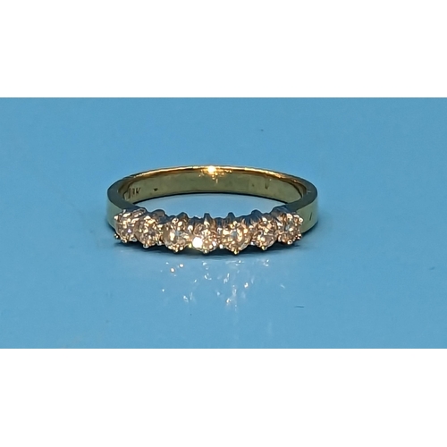 456 - Certificated 18ct White and Yellow Gold 7 Stone Diamond Ring. Diamonds 0.50ct. Original WGI Cert no.... 