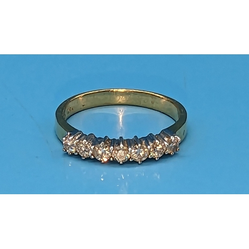 456 - Certificated 18ct White and Yellow Gold 7 Stone Diamond Ring. Diamonds 0.50ct. Original WGI Cert no.... 