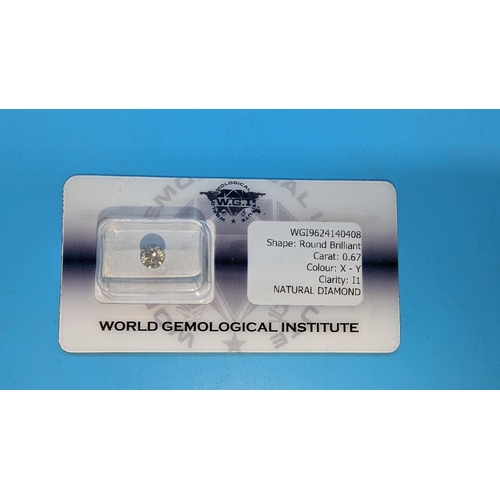 484 - 0.67ct rbc diamond x1 Original WGI Cert. WGI9624140408