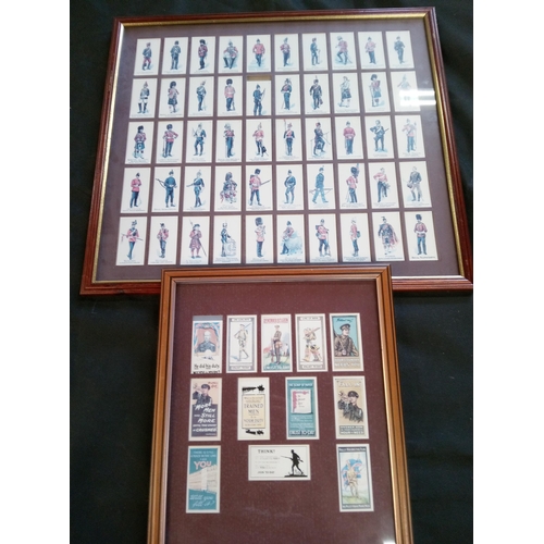 680 - Framed Collection of Military Themed Cigarette Cards x 2.