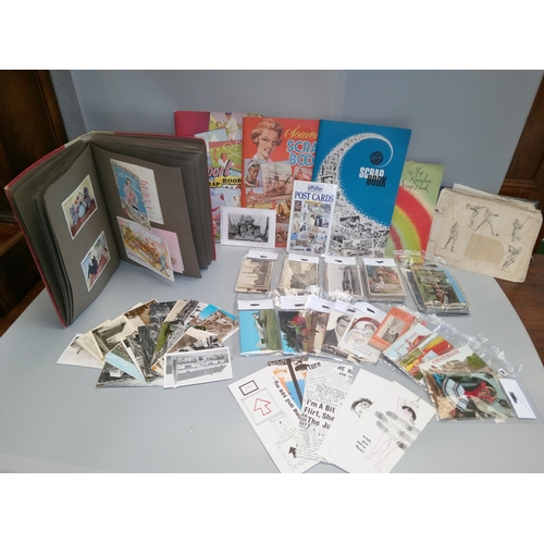 1208 - A Selection of Scrap Books, Postcards and Cards.