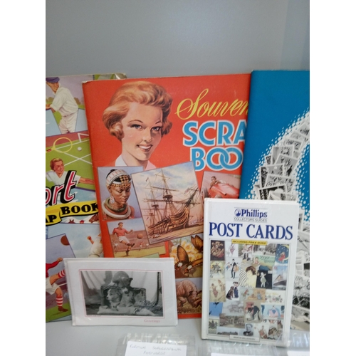 1208 - A Selection of Scrap Books, Postcards and Cards.