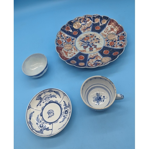 808 - A Chinese Imari Lobed Dish and Other Porcelain.