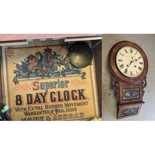 412 - An Antique Superior 8-Day Drop Clock.