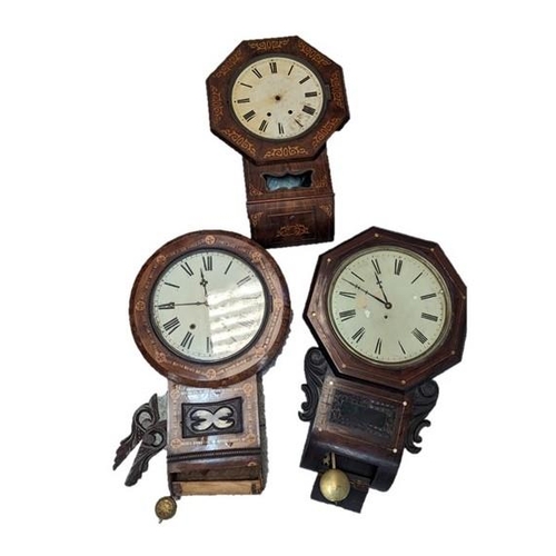 419 - 3 x Antique Drop Clocks.