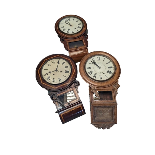 418 - 3 x Antique Drop Clocks.