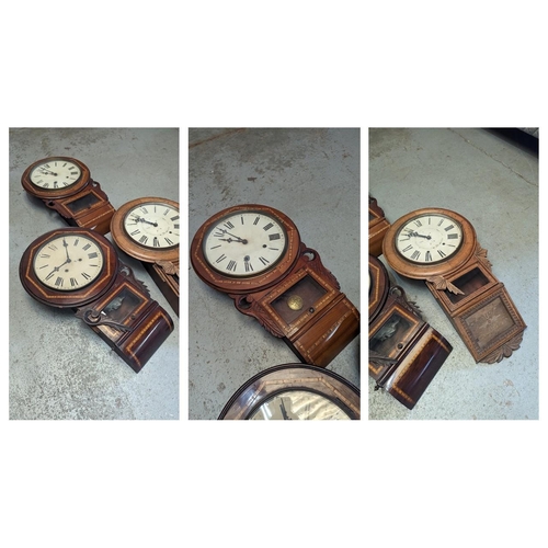 418 - 3 x Antique Drop Clocks.