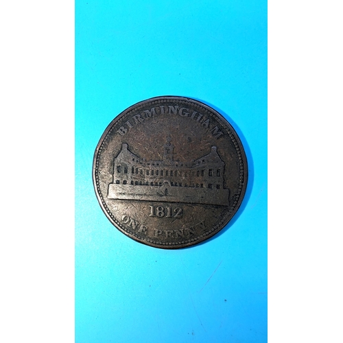 567 - An 1812 Birmingham Workhouse Penny Token.