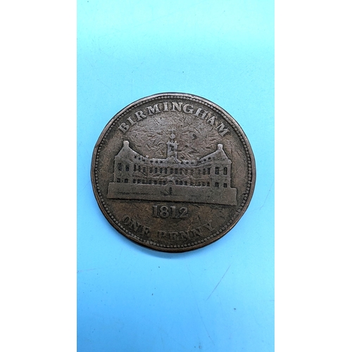 567 - An 1812 Birmingham Workhouse Penny Token.