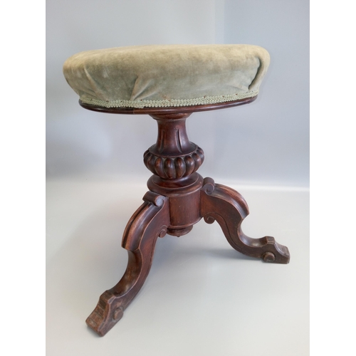 393 - Antique Tripod Adjutable Height Stool.