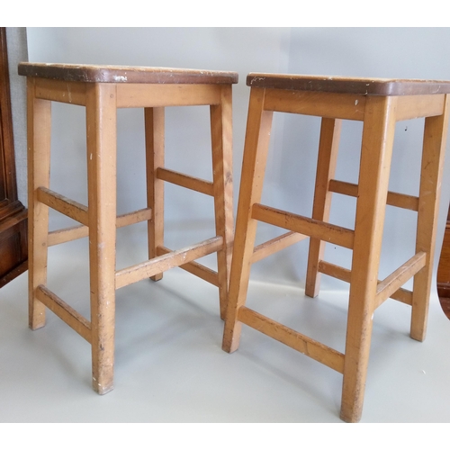 622 - A Pair of Vintage Stools, 62cm H.