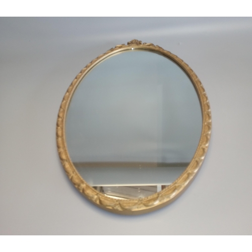 236 - Oval Gilt Framed Mirror, 60cm H x 34cm W.