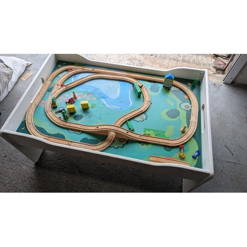 320 - A Childrens Brio Train Track Table.